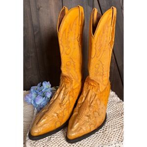 Vintage Rodeo Cowboy Boots Exotic Leather Ostrich Alligator Western Menswear